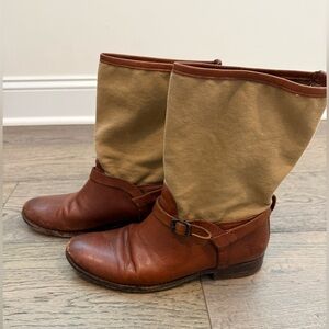 Frye leather and canvas boots, women’s 7.5